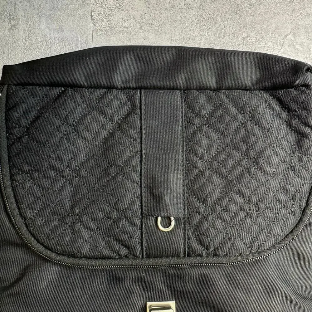 Travelon Quilted Nylon Crossbody Anti Theft Purse Black Messenger Shoulder Bag